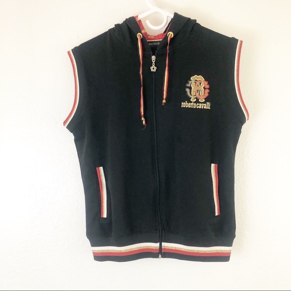 Roberto Cavalli Sleeveless Hoodie zipper up XL